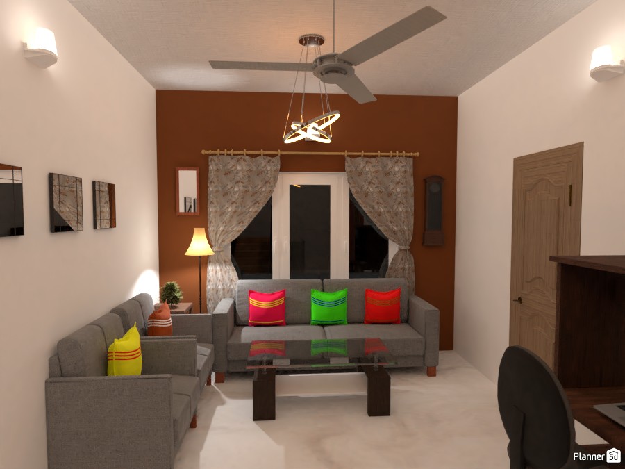 Living room with Brown highlight wall #3676610 by Born to be Wild