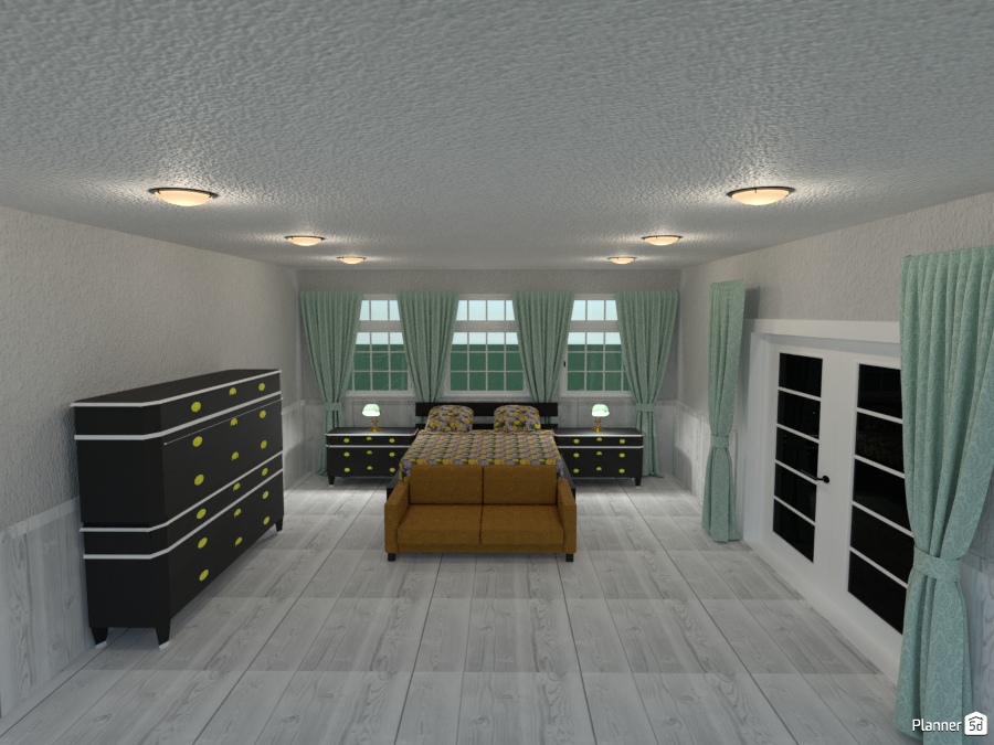 bedroom with outside double doors #2277832 by Joy Suiter