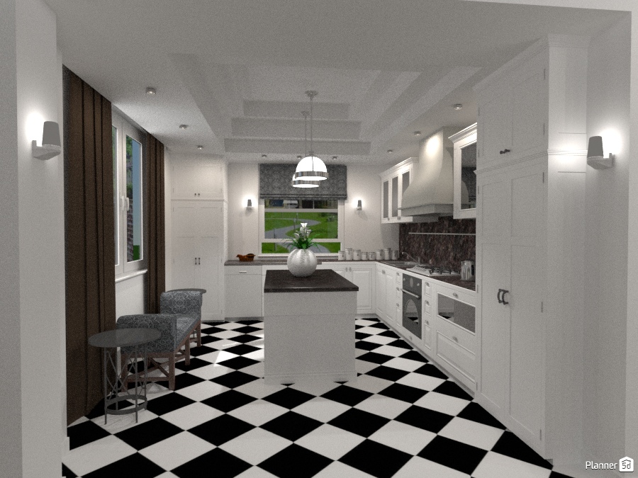 Первый этаж дома, вид на кухню #1425611 by Elena Strenova