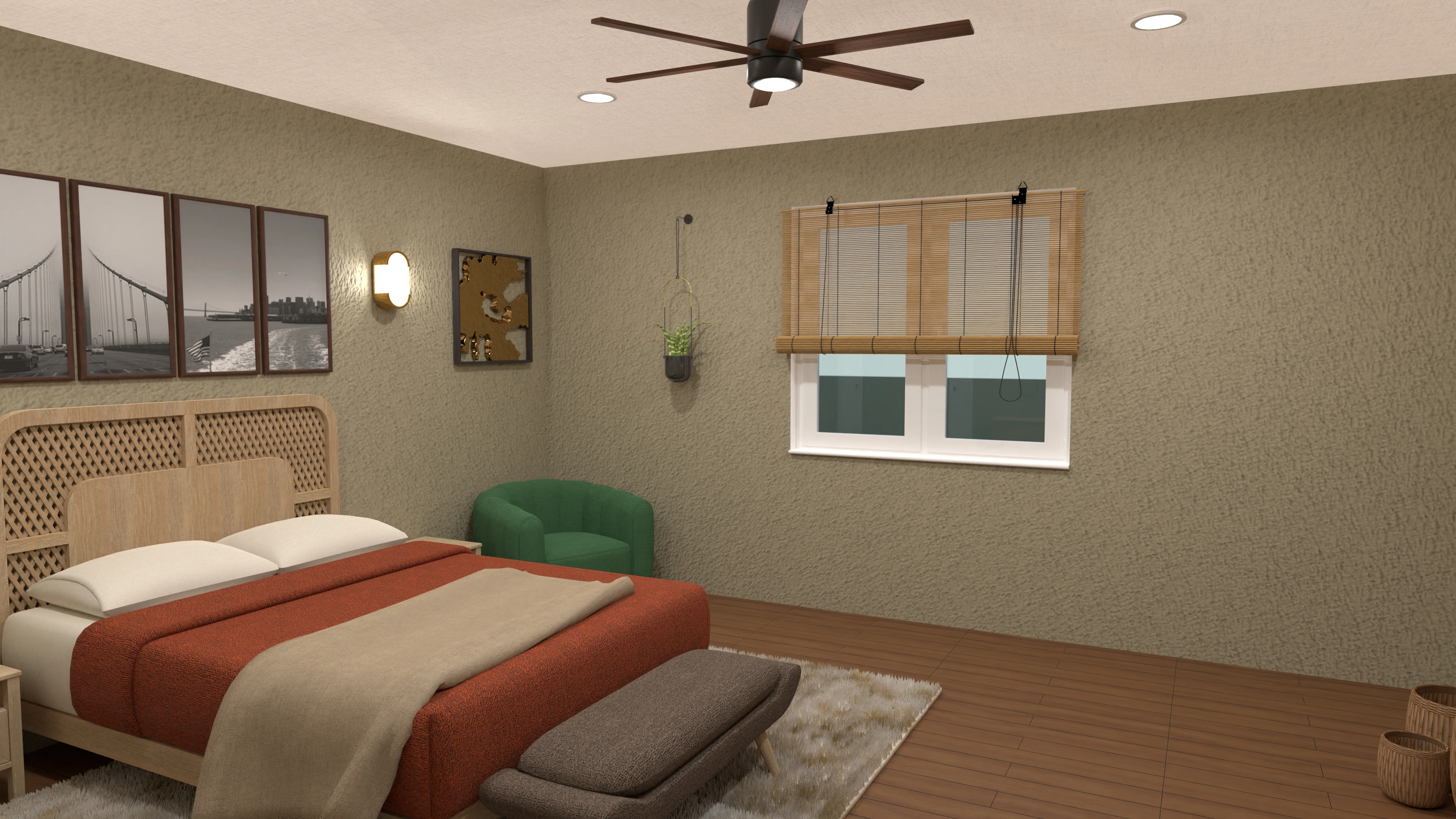 Modern Rattan Bedroom #3086120 by Gabriella Mendoza