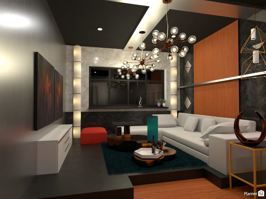 Dark Jewel Minimalist Living Room 4748285 by Candice image
