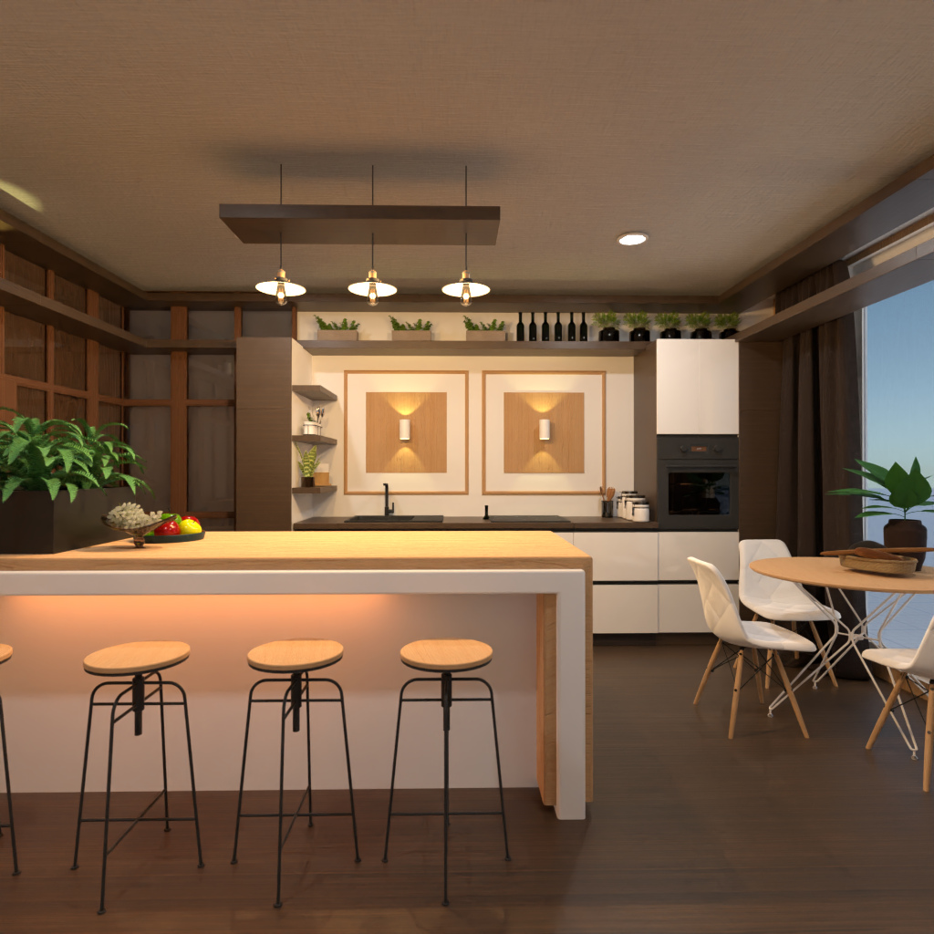 Brown and White Kitchen #11490320 by Editors Choice