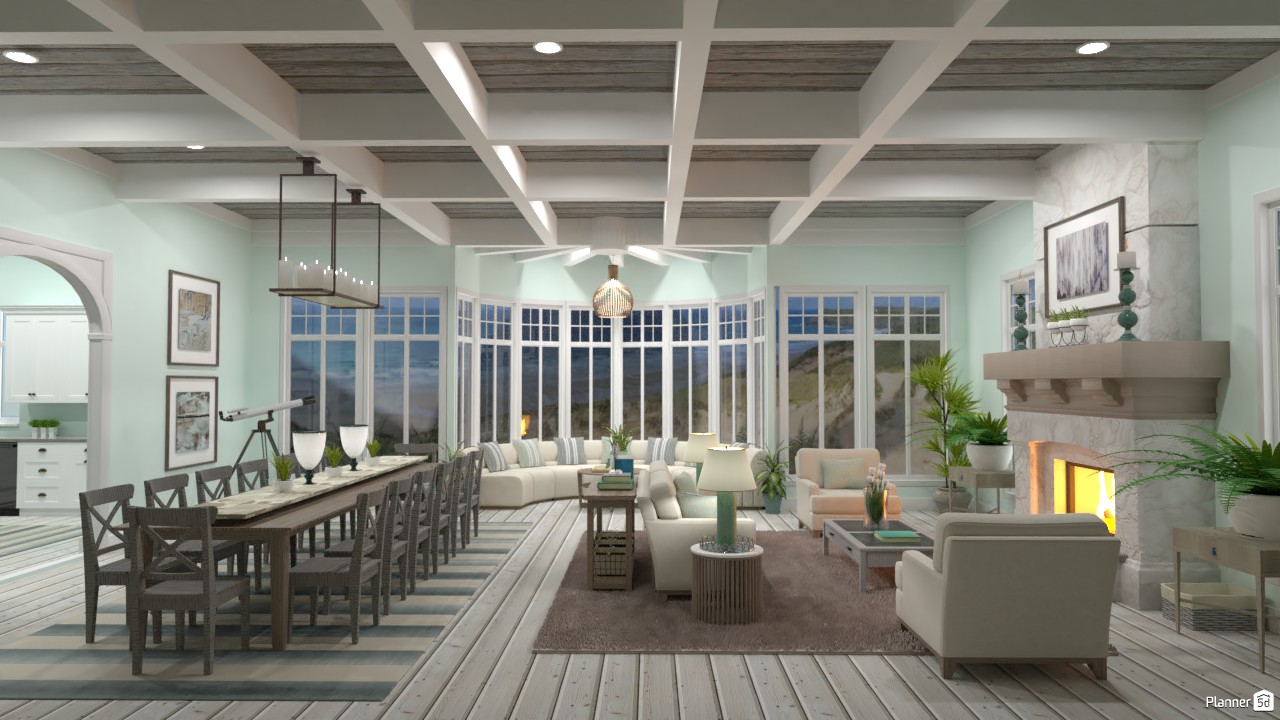 Beach House Great Room Angle 4 #3894419 by DesignKing