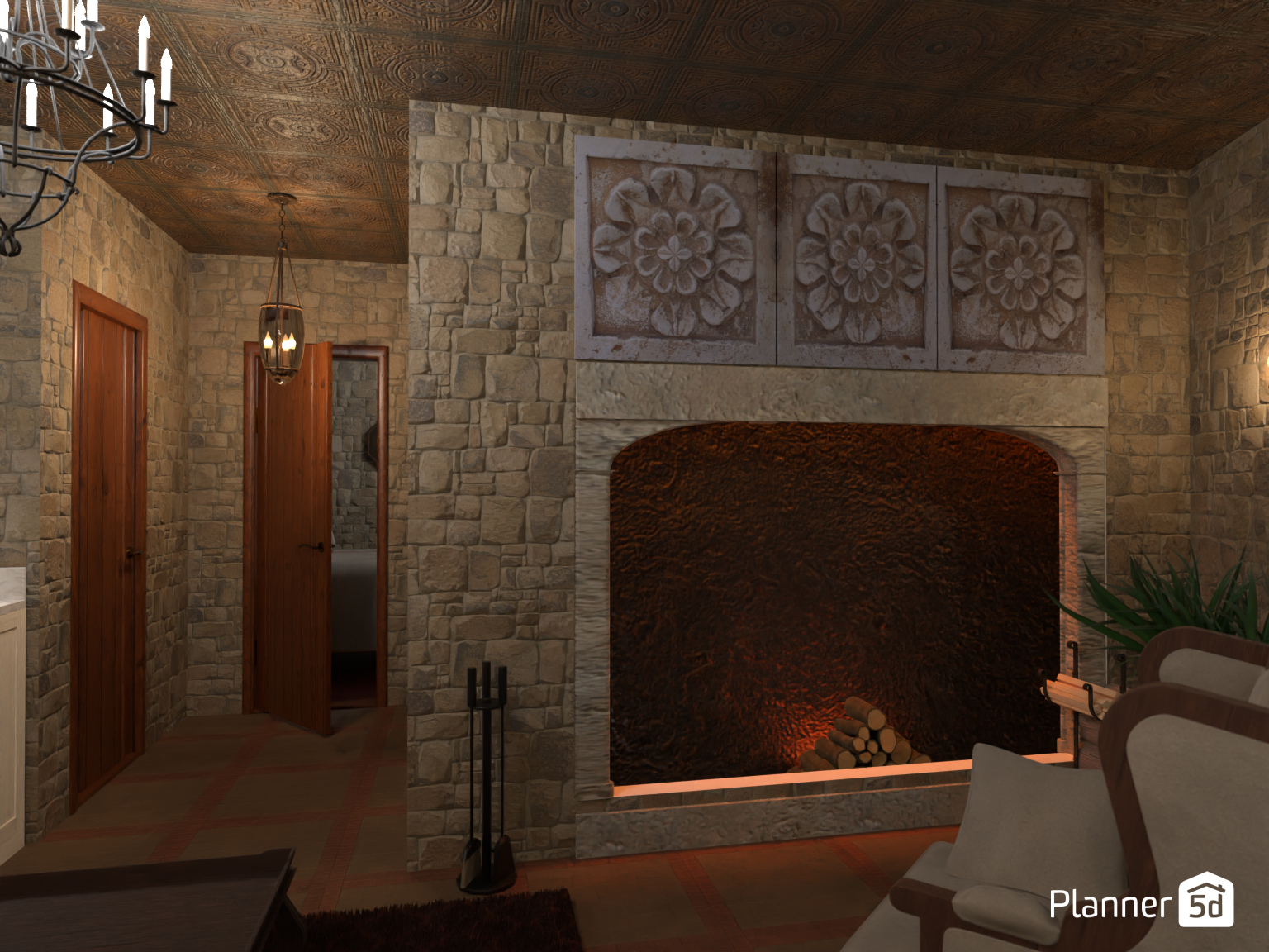 Medieval fireplace #15557575 by Rita