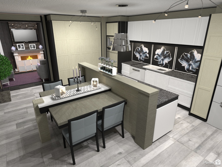 Open plan kitchen dining #2367036 by Wilson