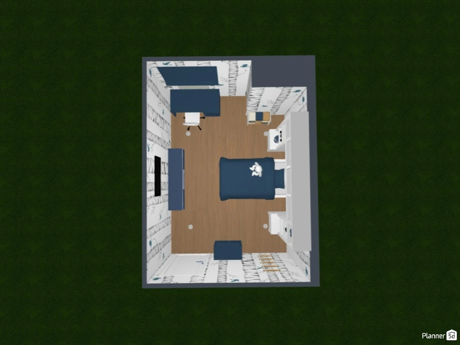 Blue & White Boy’s Bedroom #3036032 by .