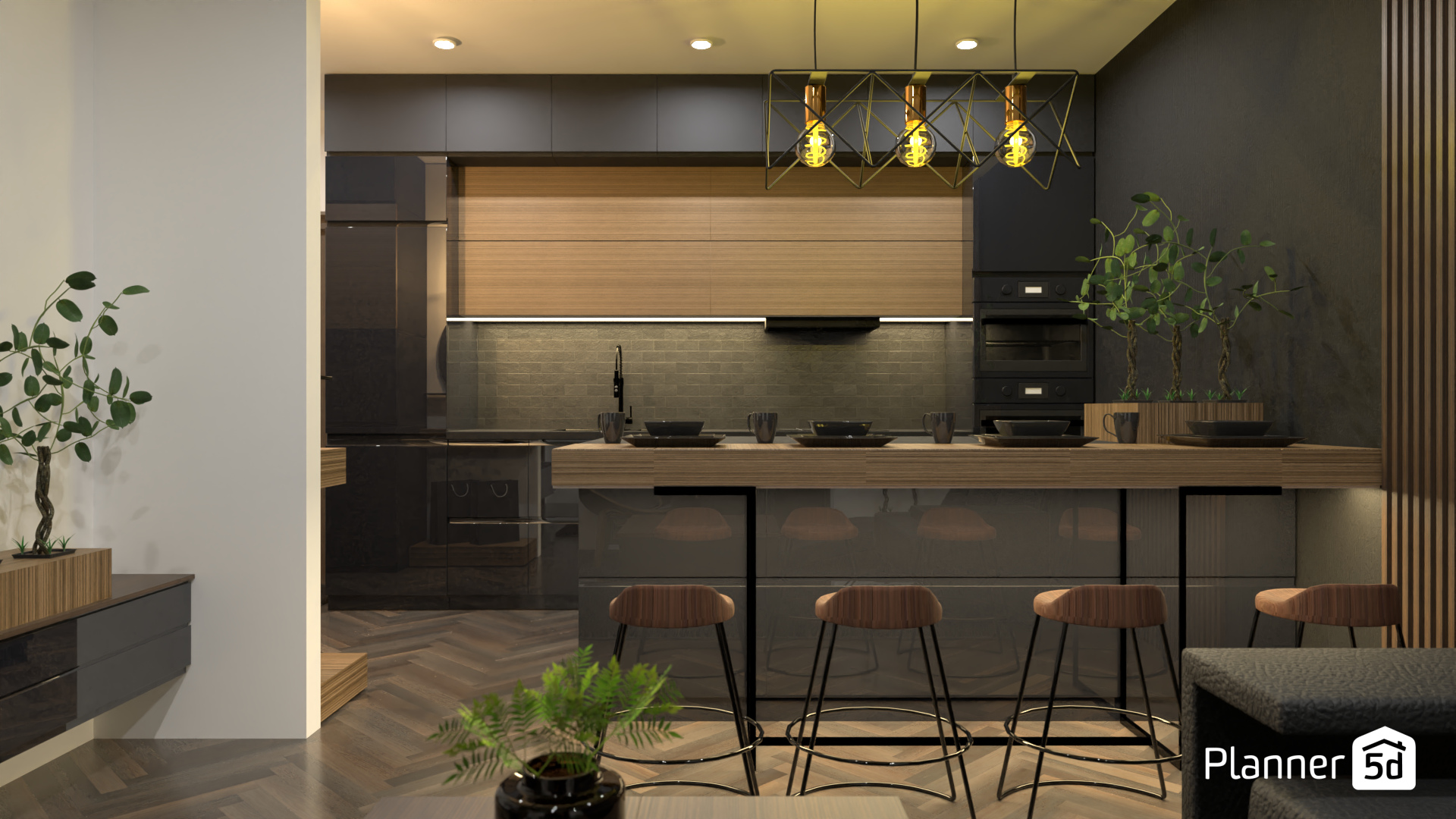 Cozy Modern Kitchen with Organic Elements #9447424 by Monika