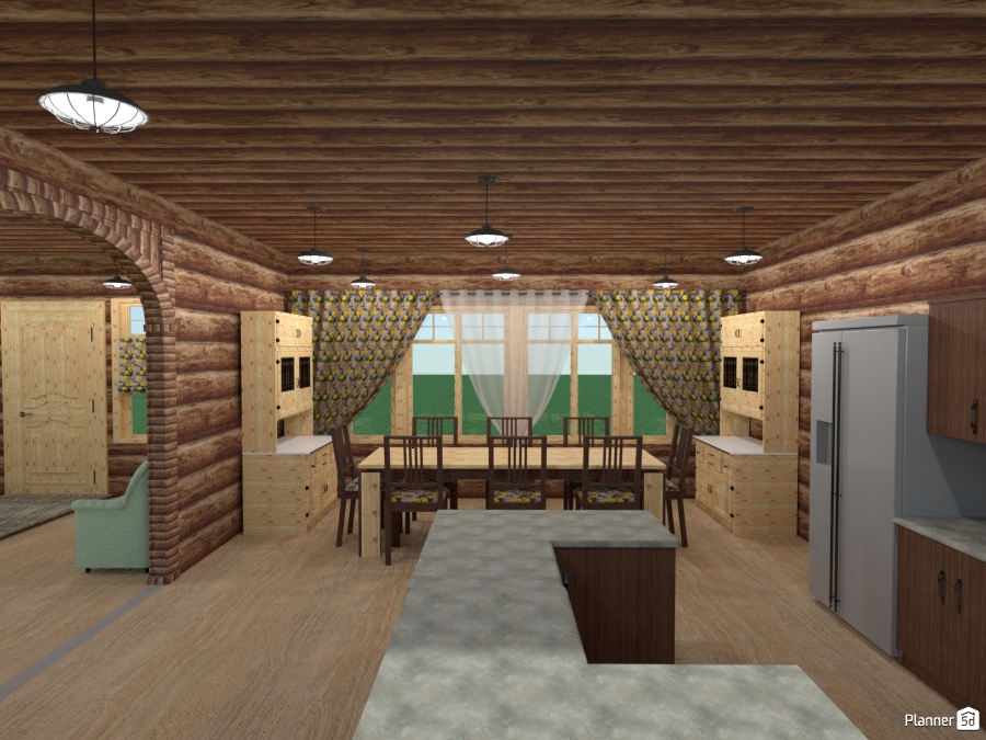 inside log lake house #2210991 by Joy Suiter