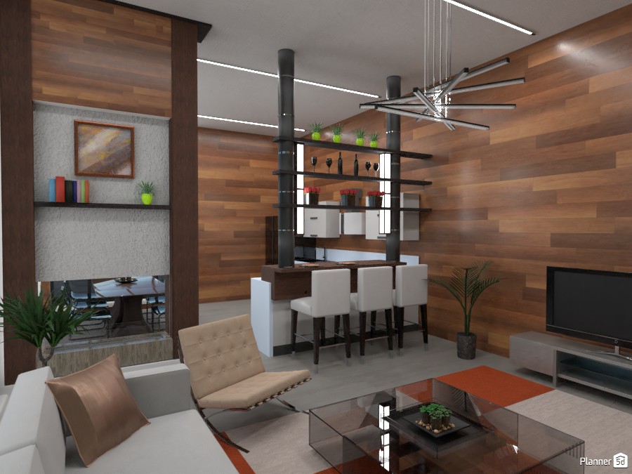 Penthouse room : kitchen and living room #4200606 by Gabes