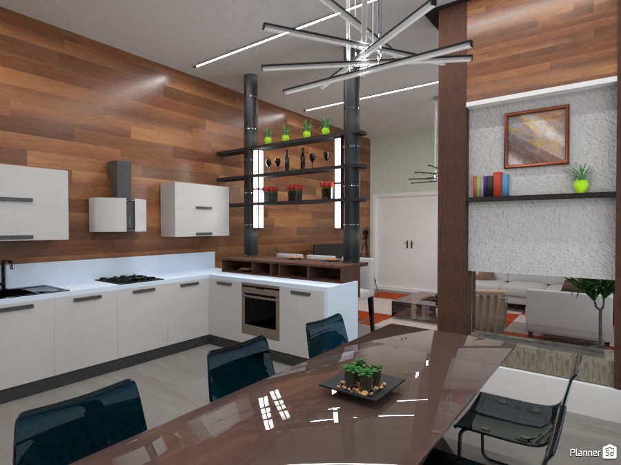 Penthouse room : kitchen and living room #4200610 by Gabes