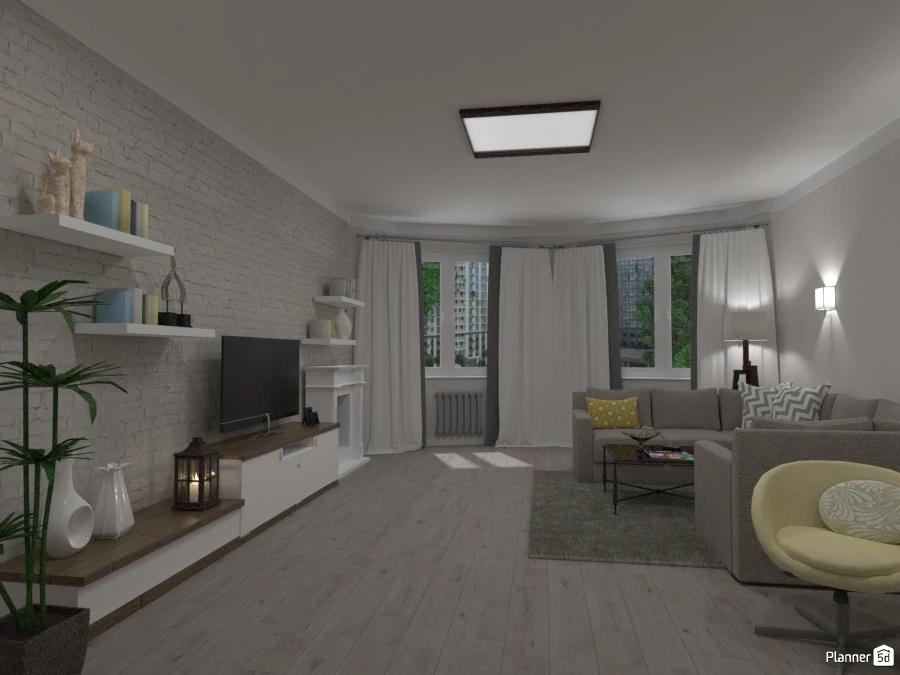 Гостиная лофт в минимализме #72938 by Elena Strenova