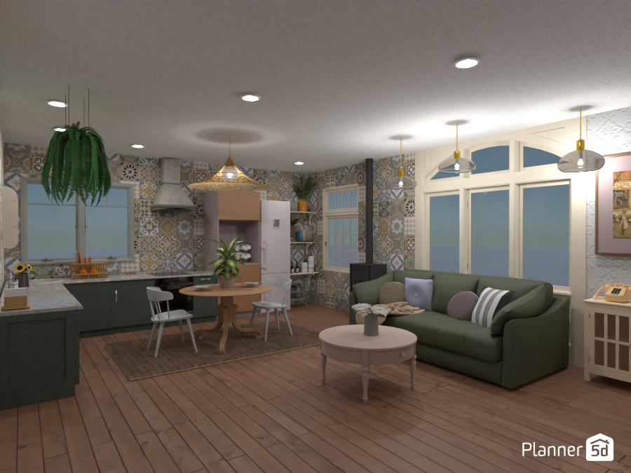 cottage inspired kitchen/dining/living room #9912488 by Anonymous:):)