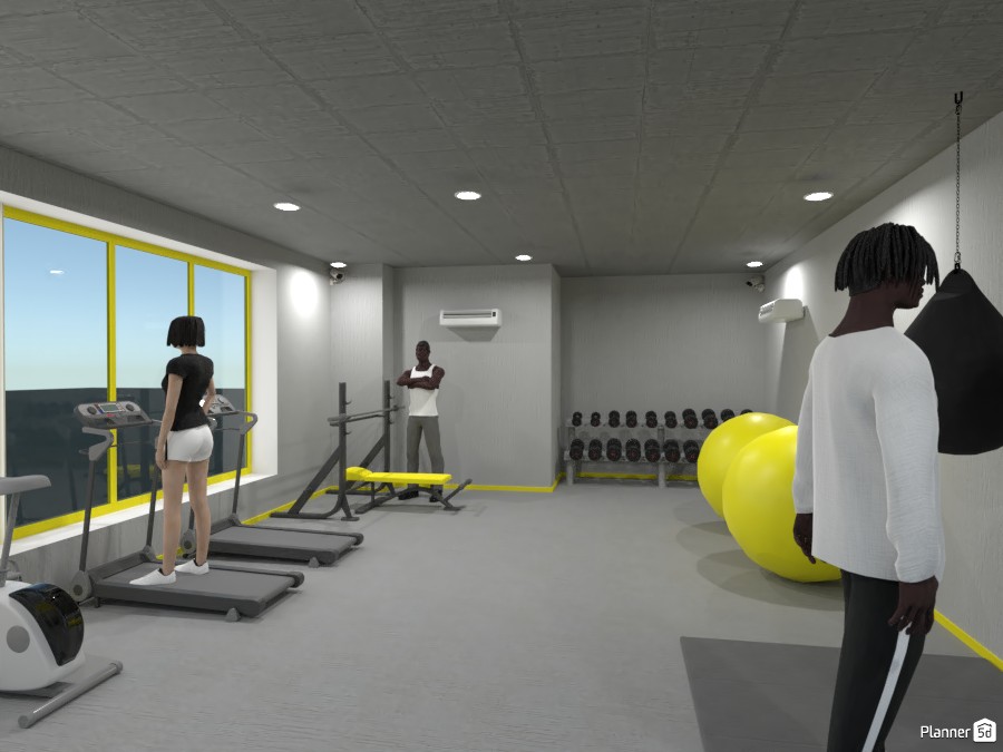 Gray & Yellow Gym 3754372 by . image