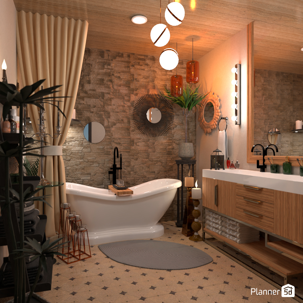 Bath with candles #19213596 by Editors Choice