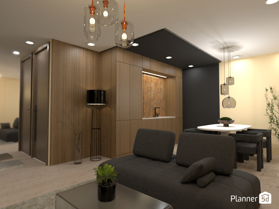 Small Appartement Brown and Black #11503148 Por Maison Maeck