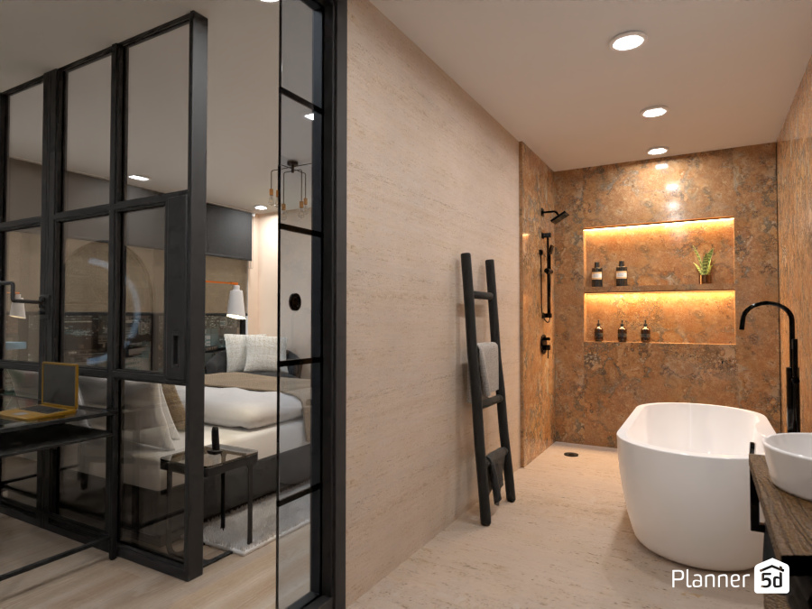 Small Appartement Brown and Black #11525584 by Maison Maeck