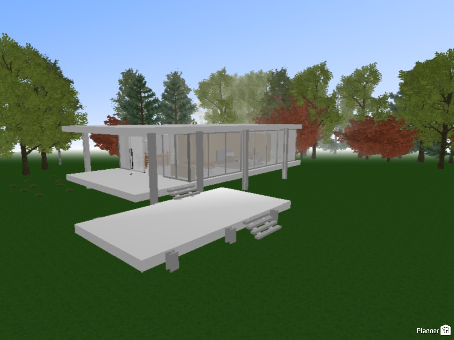 Farnsworth House Projeto Online Gratis 3D Plantas De Planner 5D