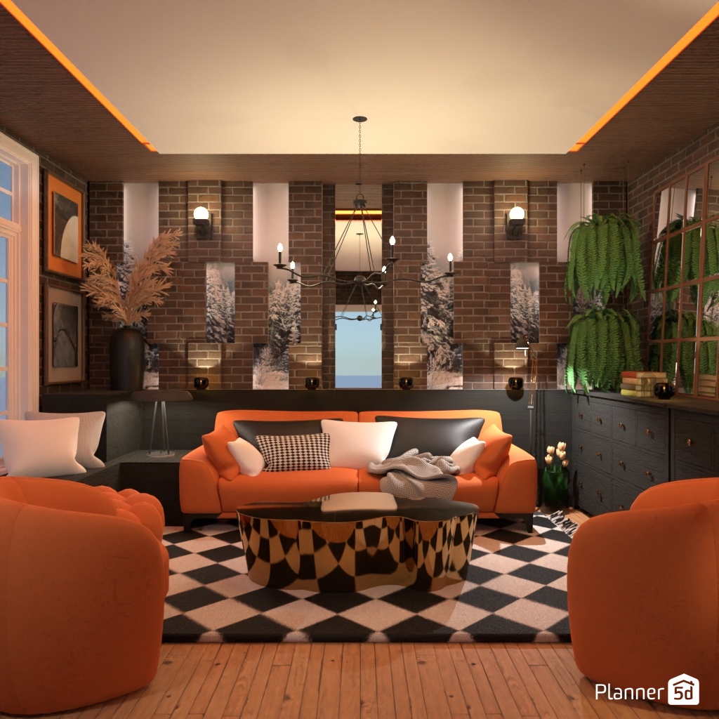 Orange sofa #24715620 by Editors Choice