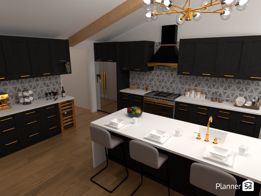 KITCHEN (with gold and luxury finishes) #8717453 by Laia