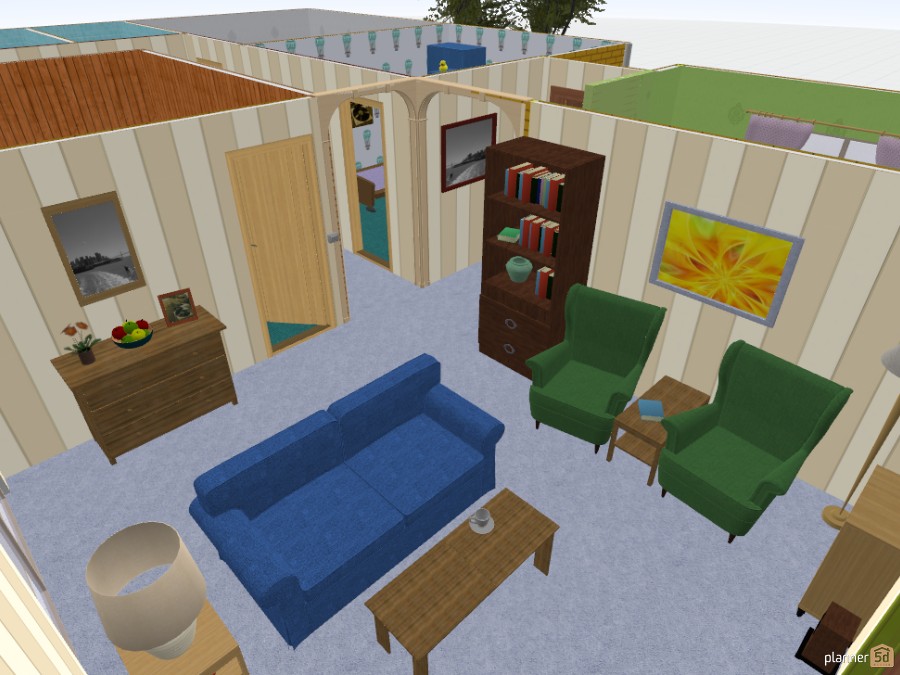 King of the Hill - House plan - Free Online Design | 3D House Floor