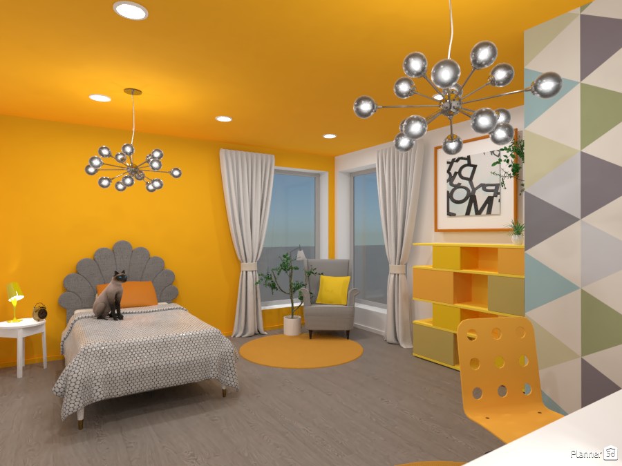 Gray and yellow interior #3867209 by Ana G