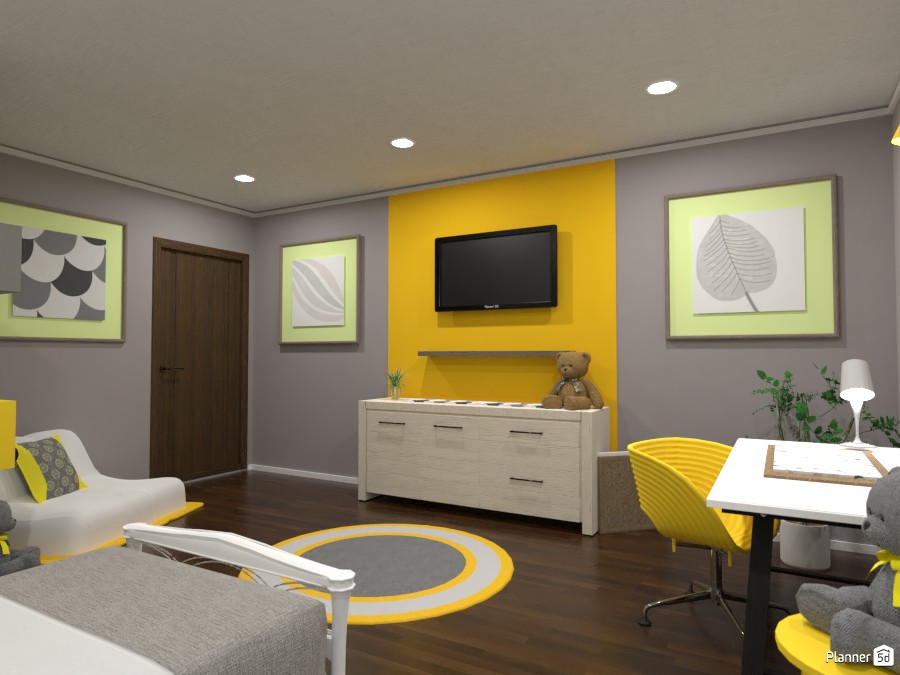 Gray and yellow interior 3870981 by Gabes image