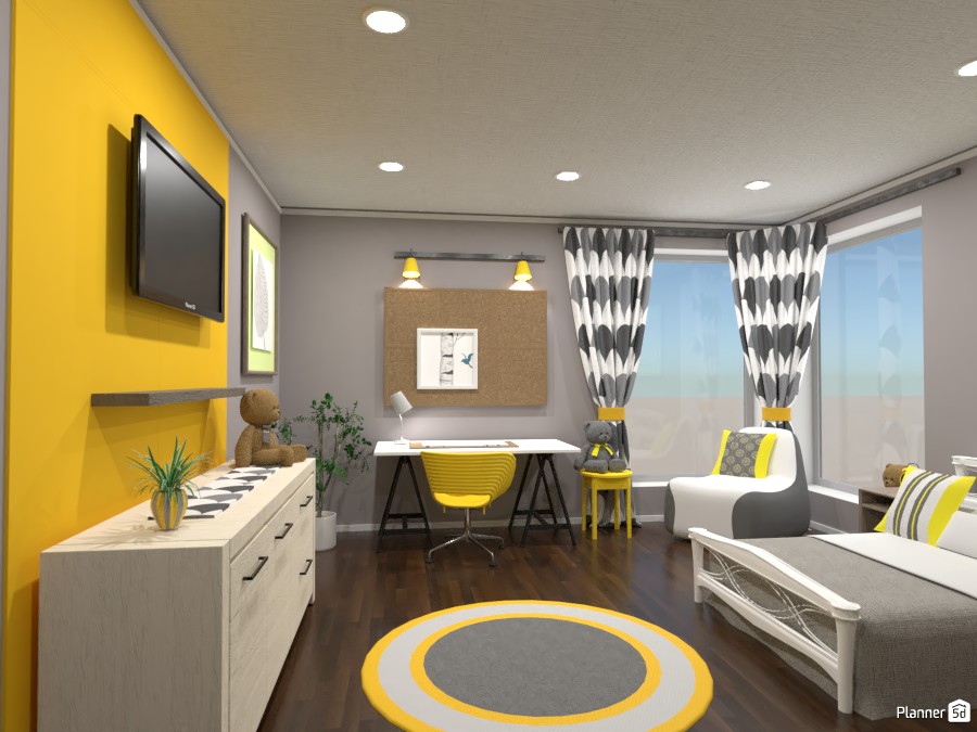 Gray and yellow interior 3870986 by Gabes image