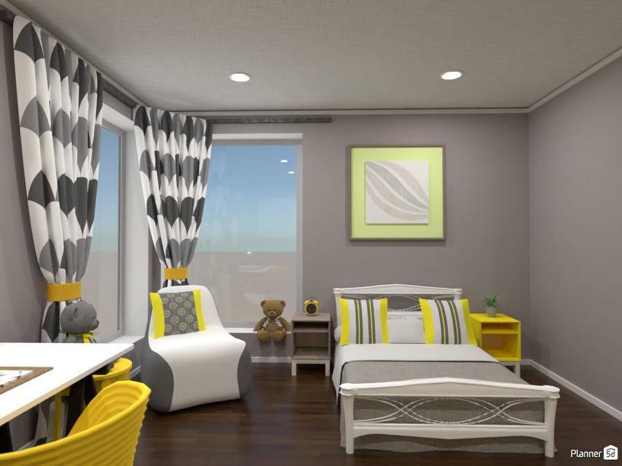 Gray and yellow interior 3870990 by Gabes image