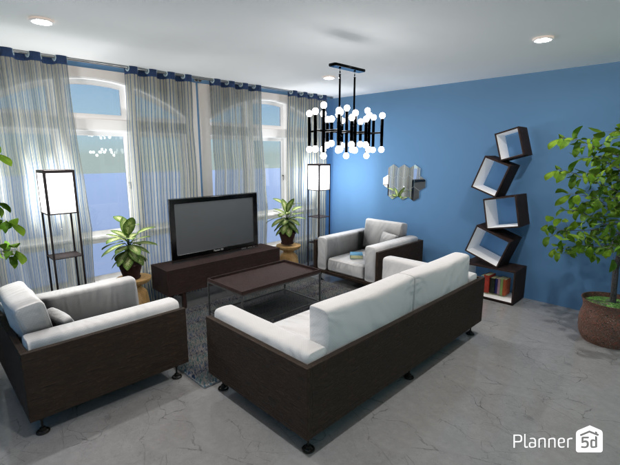 Cozy White and Blue Living room #7434770 by Jomer O. Atienza