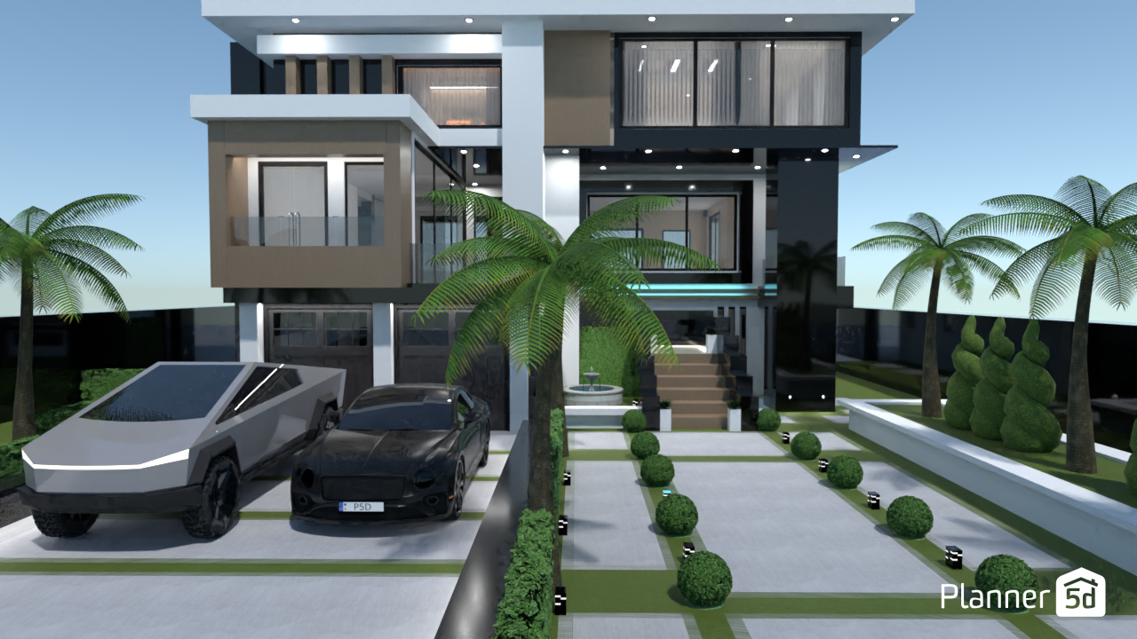 "Miami Vice Modern House" - Front View P1 #10335872 Por ModernMack