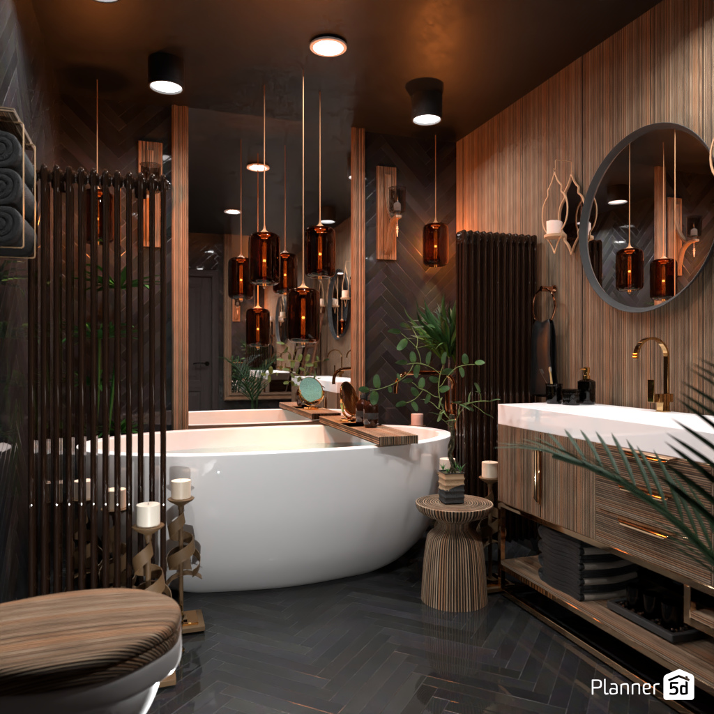 Bath with candles #19238320 by Editors Choice