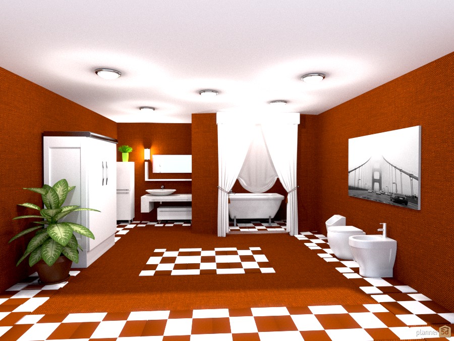 red/white bathroom #807852 by Joy Suiter