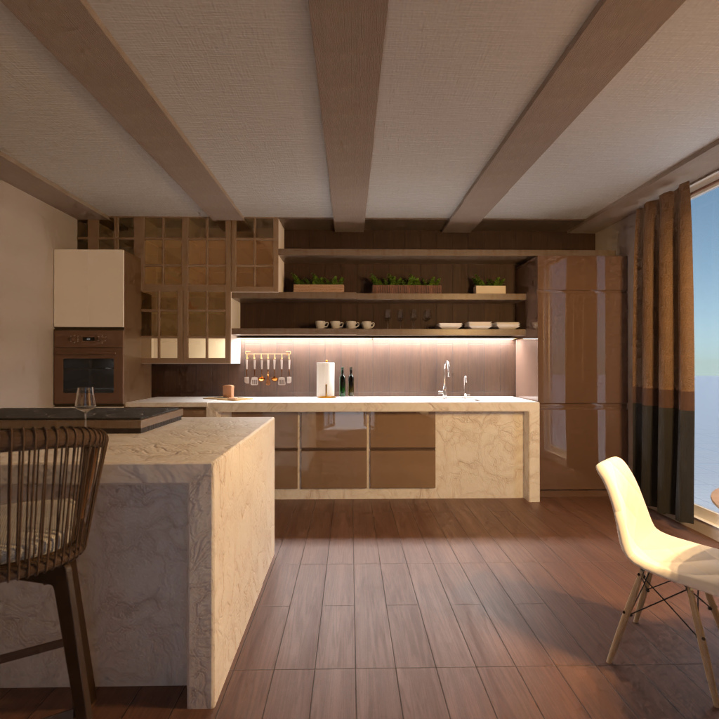 Brown and White Kitchen #11526272 by Editors Choice