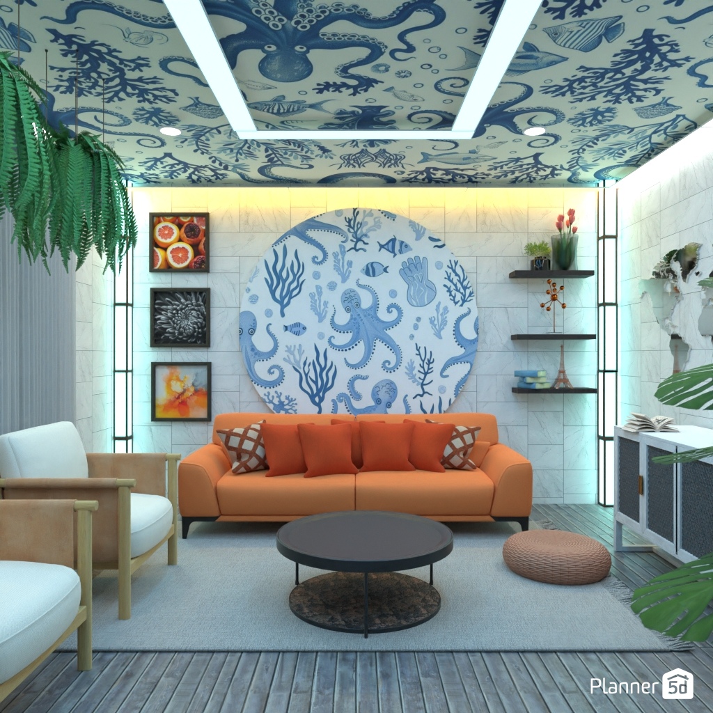 Orange sofa #32049744 by Editors Choice