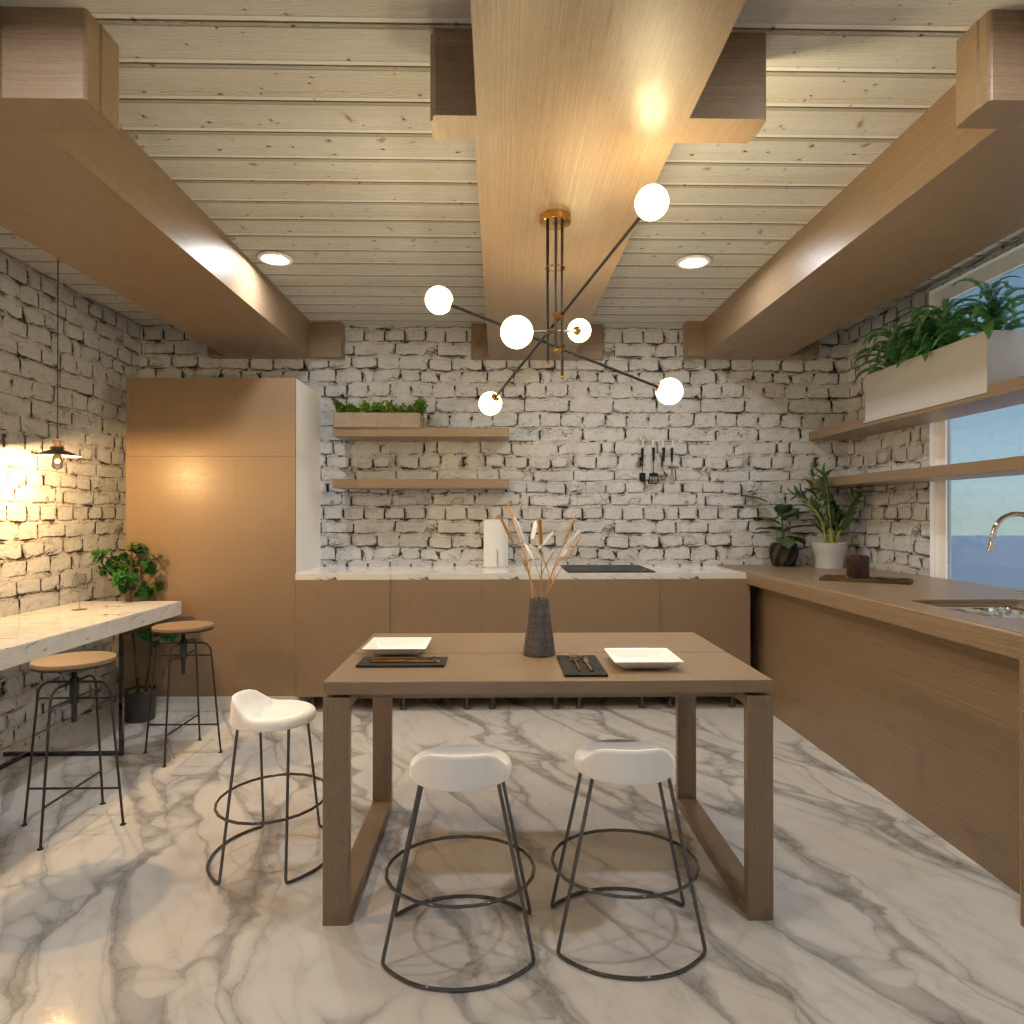 Brown and White Kitchen #11495956 by Editors Choice