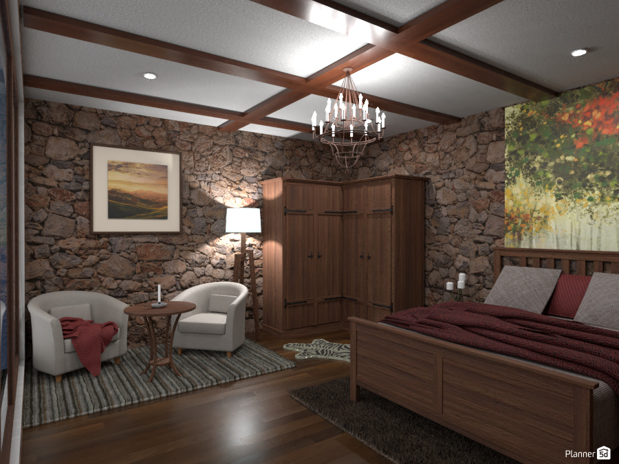 Rustic bedroom with view 5920733 by Valeria image