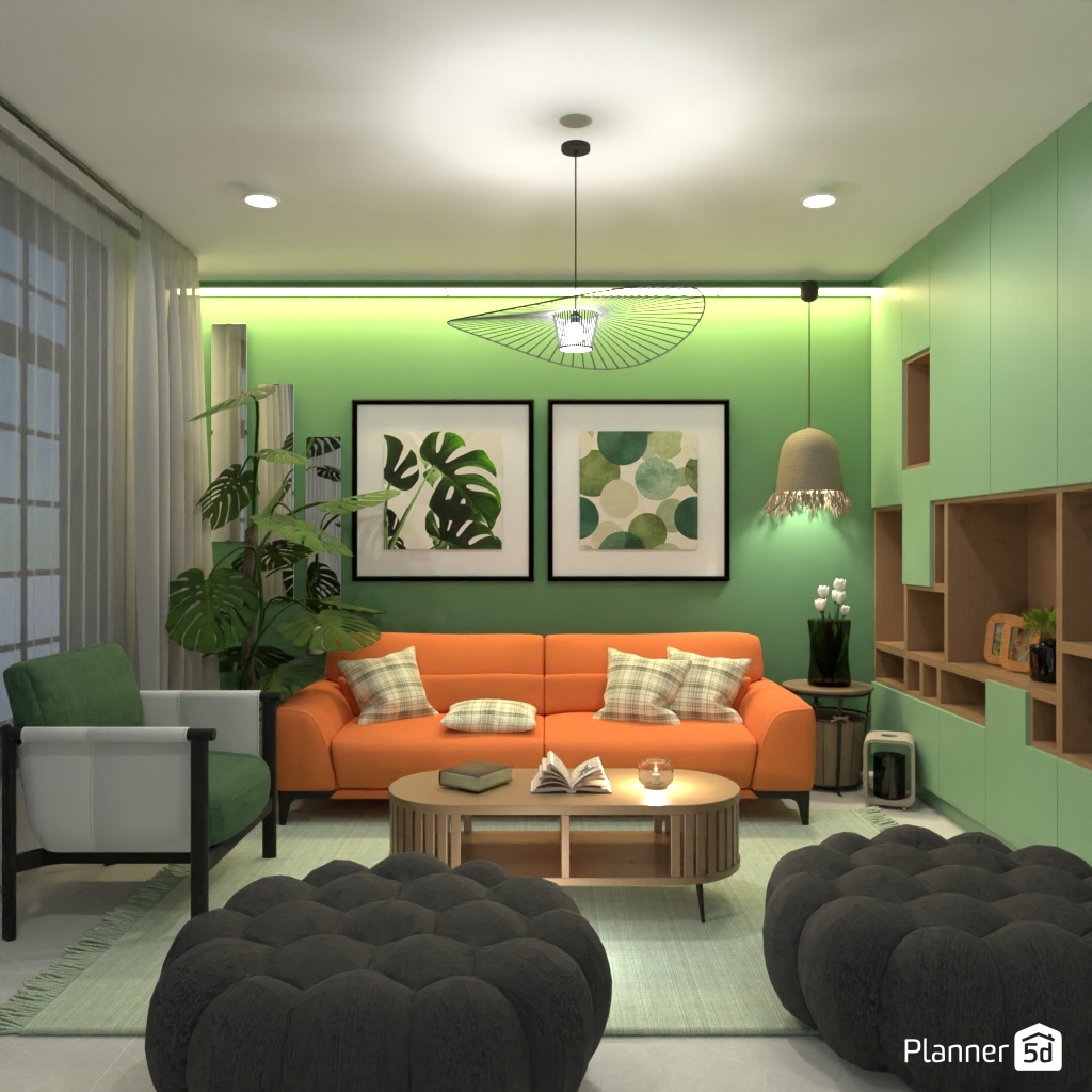 Orange sofa #32048416 by Editors Choice