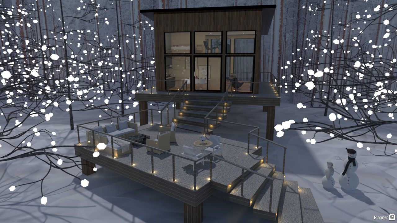 Casa con nieve. #4802273 by Hall Pat