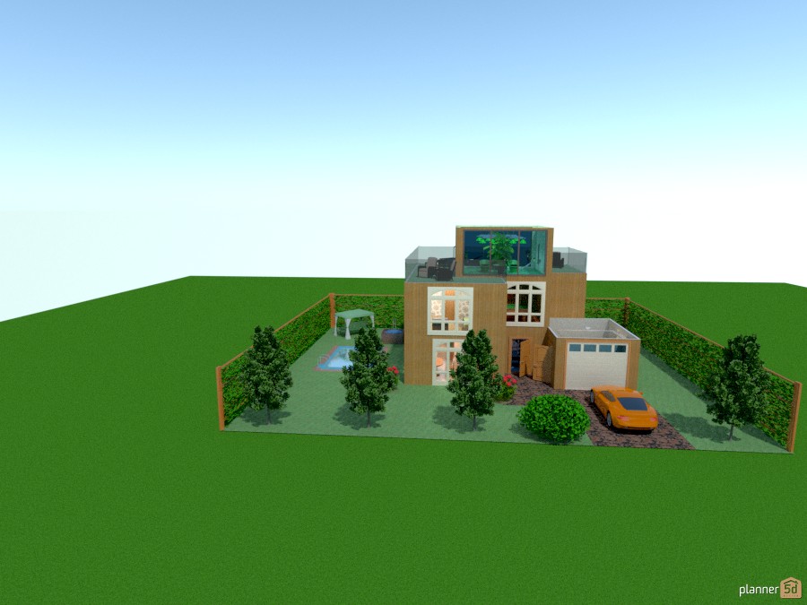 Modern House with Balcony #1102513 by lori gilluly