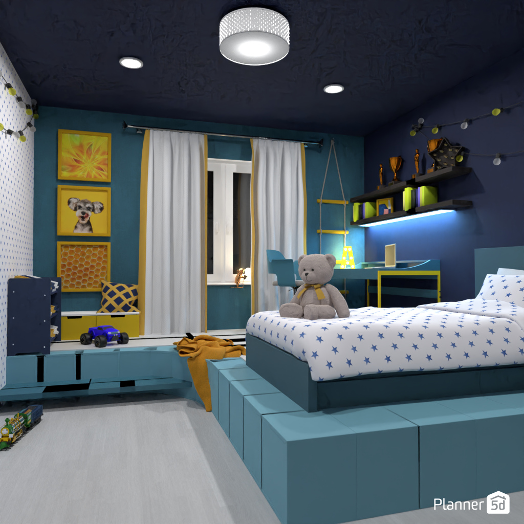 Camera da letto blu per bambini #19529500 by Editors Choice