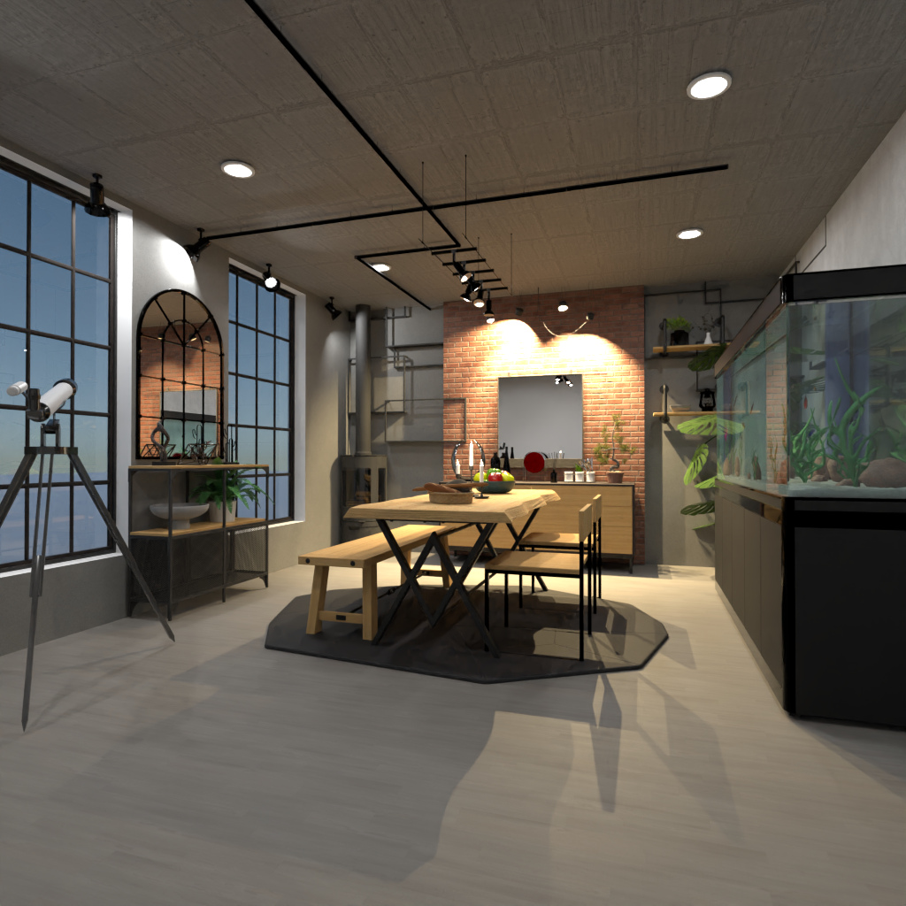 Industrial dining room #12605567 by Editors Choice