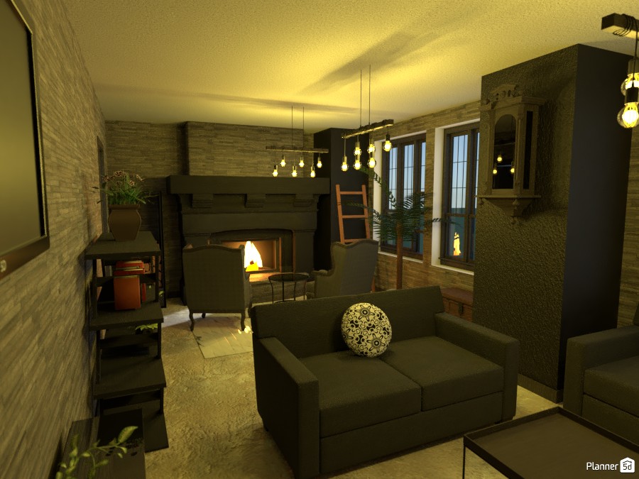 Living room with fireplace #3496659 by Megan