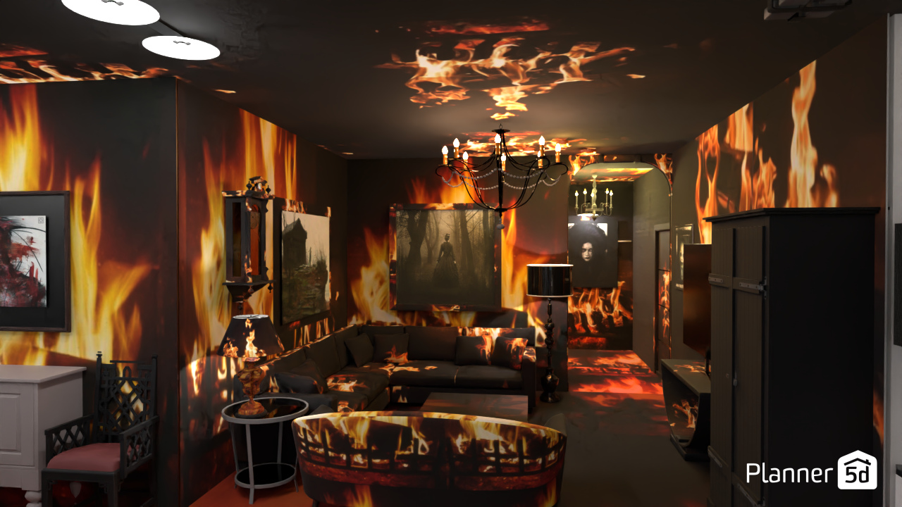 Creepy house on fire #12745719 by Aldona