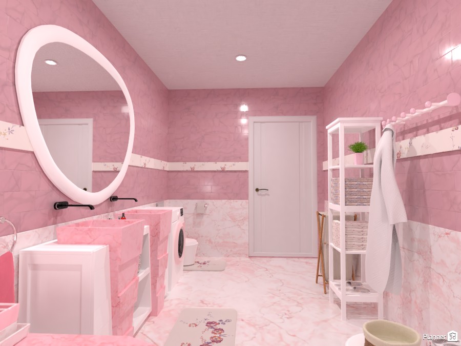 Pastel bathroom: 