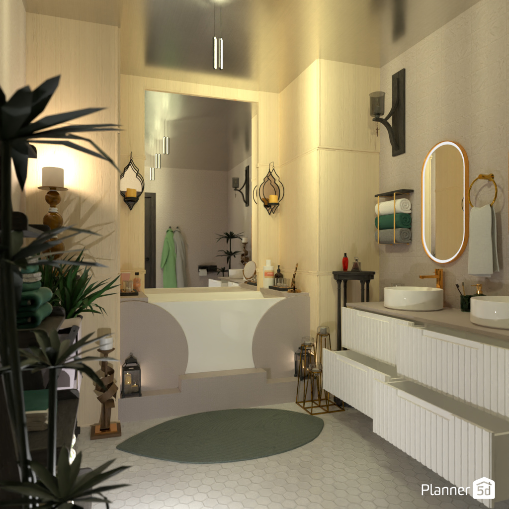 Bath with candles #19243176 by Editors Choice