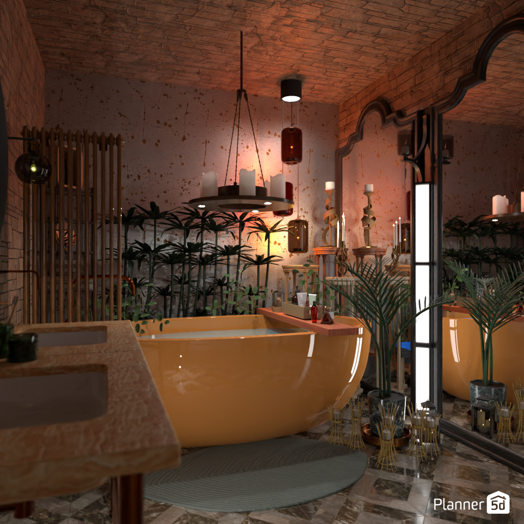 Bath with candles #19236204 by Editors Choice