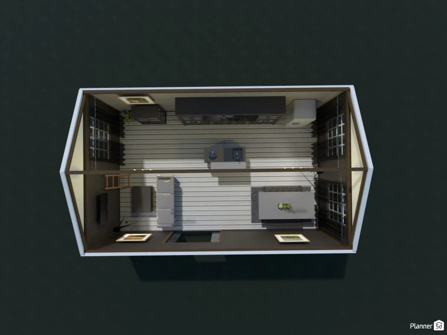 Stylish Kitchen and Living Room #3029792 by .