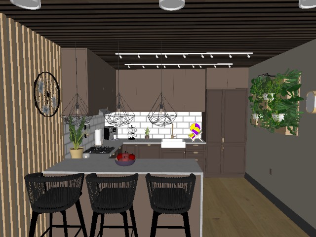 Brown Kitchen Design With Dining Room 121083 by ZACKY DESIGNER image