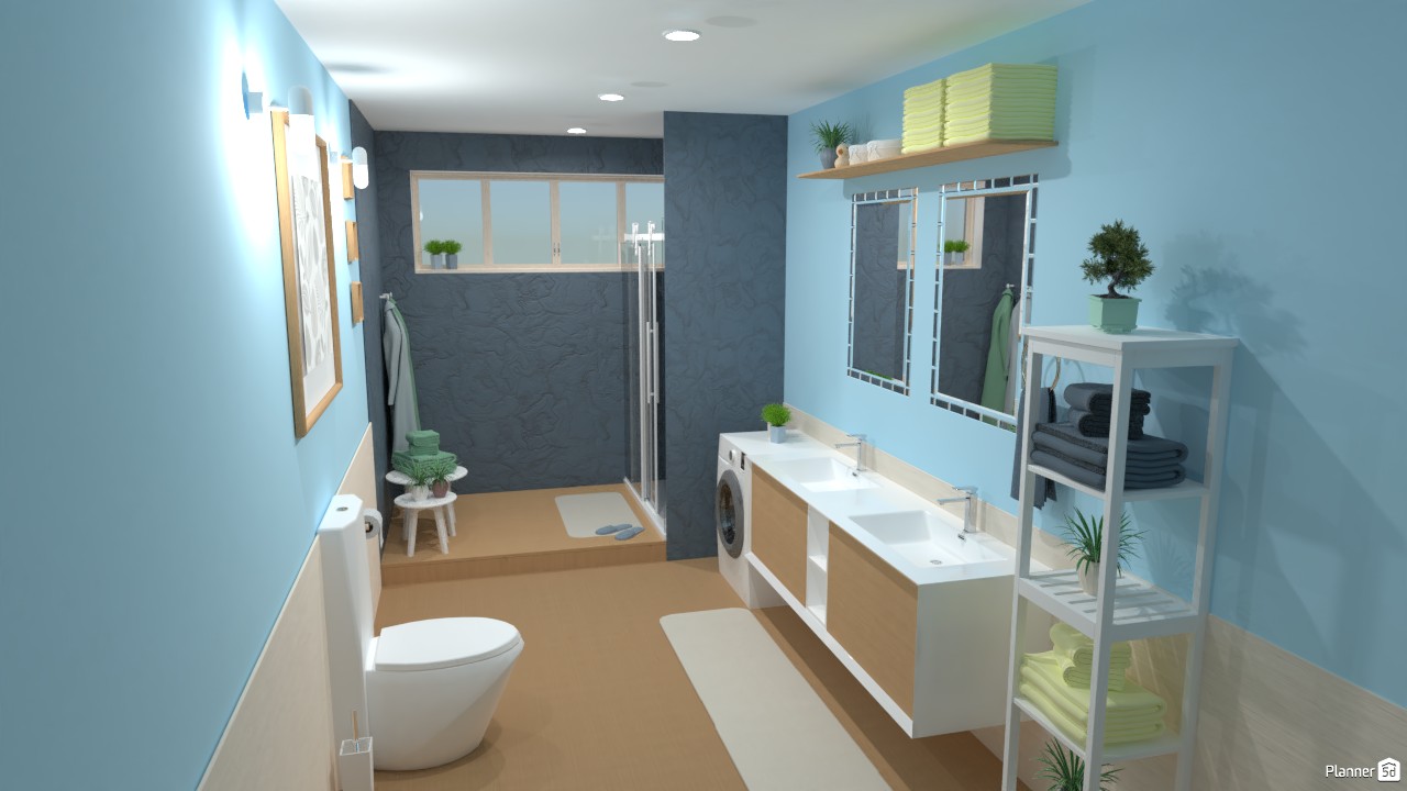 Baño en colores pastel. #4056225 by Hall Pat