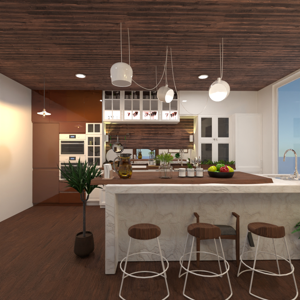 Brown and White Kitchen #11489940 by Editors Choice